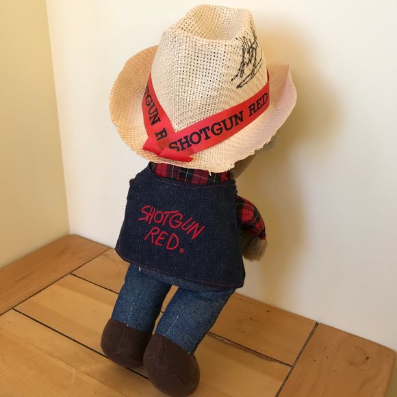 Shotgun Red Plush Stuffed Doll Signed Straw Cowboy Hat Nashville Hee Haw 15" - Picture 8 of 12